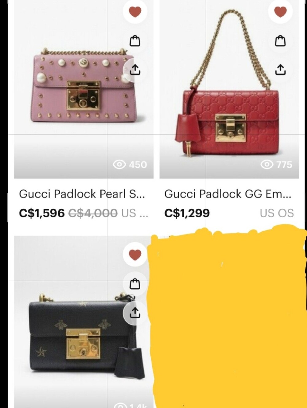 All 3 Gucci Padlock Shoulder Bags Authentic